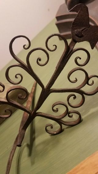 Early 1800 Antique Hand Forged Iron Lighting Holder Betty Lamp