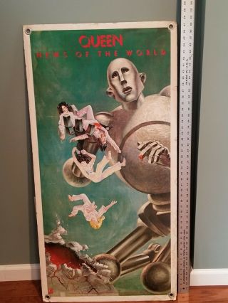 Vintage Queen " News Of The World " Promo Poster 48x24; Dry Mounted In Great Shape