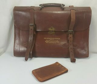 Wwii Pilots Dead Reckoning Navigation Leather Brief Case Type A - 4 With Notepad