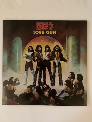 1977 Kiss Love Gun Lp Vinyl Casablanca ‎nblp 7057 Sterling With Uncut Gun Insert