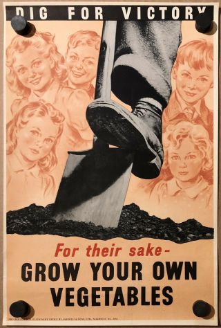 Vintage Wwii Poster Dig For Victory British World War