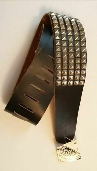 Vintage Heavy Metal Stud Guitar Strap With Tag - Direct From Earth Iii
