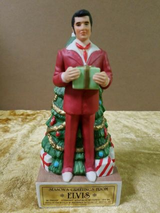 Elvis Presley Christmas Mini Decanter Music Box " Season Greetings From Elvis "