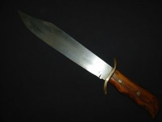 Vintage Very Old Wood Handled Bowie Knife No Nicked Chipped Blade Lovely Handle