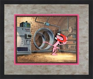 Pink Panther Magnet Hand Painted Animation Prod Cel Framed