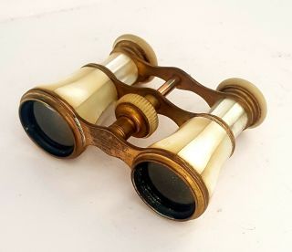 1890s Mother Of Pearl French Opera Glasses/binoculars.  Retractable.