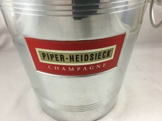 Vintage French Champagne Wine Ice Bucket Aluminium Reims Cooler Piper Heidsieck