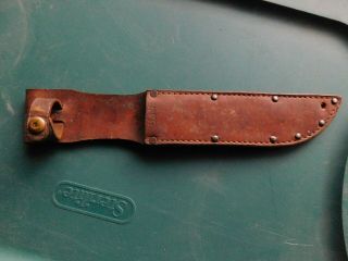 World War Two Era Brown Leather Sheath For Us Navy Mark 2 Mk 2 Or Ka - Bar Knife