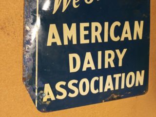 Rare Vintage 1950s American Dairy Metal Sign Farm Cow Bell Milk Old Barn 3