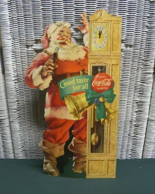 1940s Vintage Era Cardboard Santa Coca Cola -