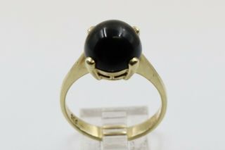 Vintage 14k Gold Black Onyx Cabochon Ring