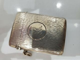 Sea Dragon / Antique Solid Sterling Silver Vesta Match Safe / Case / Vintage