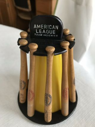 Vintage 1960’s American League Baseball Bat Bank With Wooden Bats