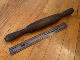 18th Century Rolling Pin One Piece All Made Out Of Walnut Wood Great Prim Look
