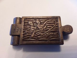 Vintage Brass Or Bronze Fishing Sinker Mold
