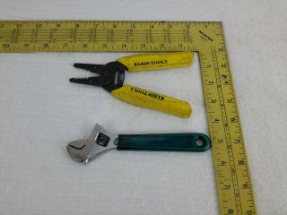 Klein & Sons 6  Adjustable Wrench And Wire Cutting Strippers U.  S.  A