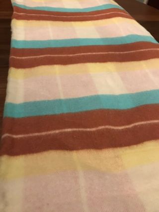 Vintage Soft Cotton Striped Camp Blanket 76x85