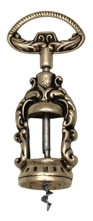 Antique French Brass Decorated Corkscrew,  Korkenzieher,  Tire - Bouchon,  Cavatappi
