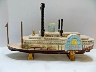 Mail Line Natchez Decanter 1975 Mississippi River Steamboat Italy Hand Painted