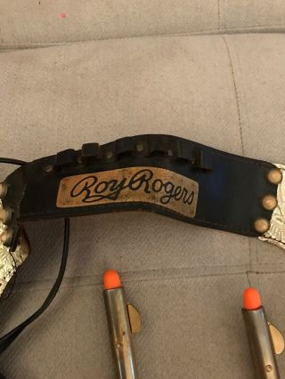 1955 Vintage Roy Rogers Cowboy Gold Holster & Toy Cap Gun Set 2