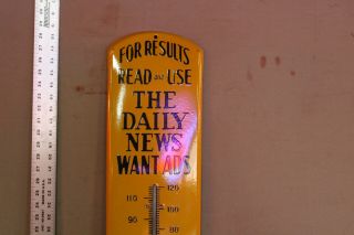 Rare 39 " Chicago Daily Newspaper Porcelain Metal Thermometer Dealer Sign