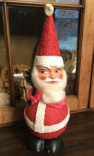 Vintage U.  S.  Zone Germany Paper Mache Santa Claus Candy Container 12”