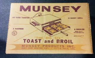 Vintage Munsey Toast And Broil The Big Six Toaster Oven Made In Usa