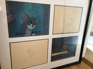 2x Signed Hanna Barbera Tom & Jerry: The Movie (1992) Cels W/drawings