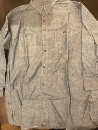 Wwii Us Navy Chambray Shirt Size 17