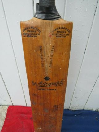 SPORTING OLD SCHOOL ANTIQUE VINTAGE ENGLISH WOODEN CRICKET BAT AND BALL 2