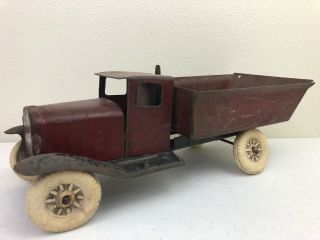 Vintage Wyandotte Toys Red Maroon Dump Truck