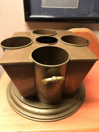 Global Views Art Deco Wine Cooler Brass & Copper Champagne Bucket Mission Style