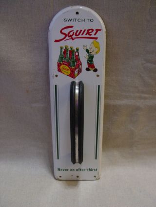 Vintage Switch To Squirt Never An After - Thirst Soda Advertising Door Pull Sign