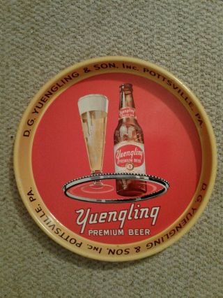 Vintage Yuengling Beer - Brewing 13 " Metal Tin Litho Tray W Bottle Pottsville Pa