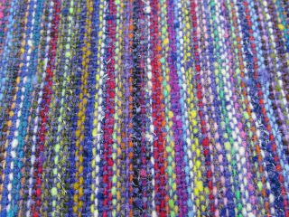 Vintage Woven Wool Fabric Multi Color Strip Striped 31988 1 Yard
