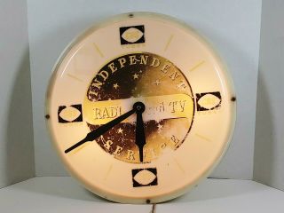 Vintage Cbs Tubes Independent Radio And Tv Service Lighted Advertising Clock 16 "