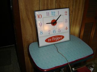 Vintage Dr.  Pepper Pam Lighted Clock