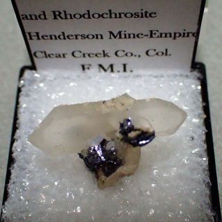 Rhodochrosite,  Molybdenite,  & Quartz,  Henderson Mine,  Colorado 2