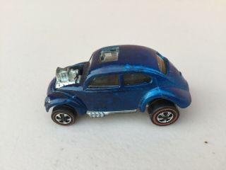 Hot Wheels Redlines Custom Volkswagen Blue 1967 Mattel Usa Vw Big Beetle