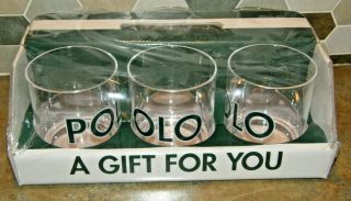 Vintage Polo Ralph Lauren Patio Tumbler Glasses Set 6 Cups Clear Acrylic Plastic