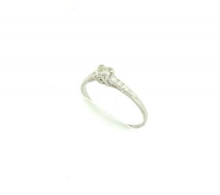 Circa 1920 Petite Platinum 0.  20cts Old European Cut Diamond Engagement Ring.