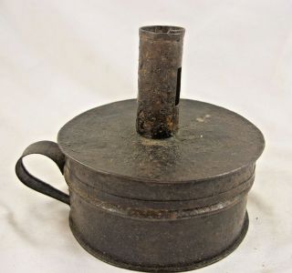 Antique 18th Century Tinder Box With Origina Flint & Steel Striker