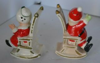 Vintage Santa Mrs Clause Rocking Chair Chirstmas Lefton Salt Pepper Shakers 3