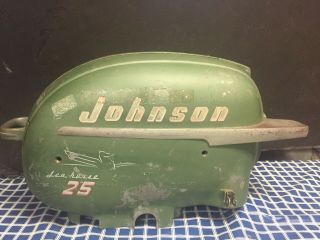 1954 Johnson Electric Start Outboard Motor Cowl Hood Assembly 25 Hp Vintage