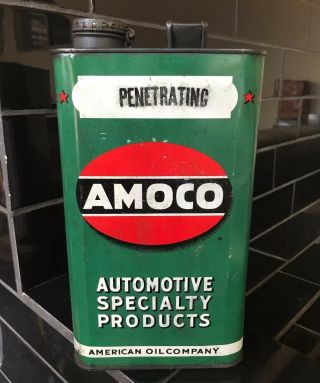 Amoco 1 U.  S.  Gallon Vintage Motor Oil Tin Can