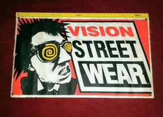 Vintage Vision Street Wear Skateboard Banner Vision Psycho Stick Classic 80 