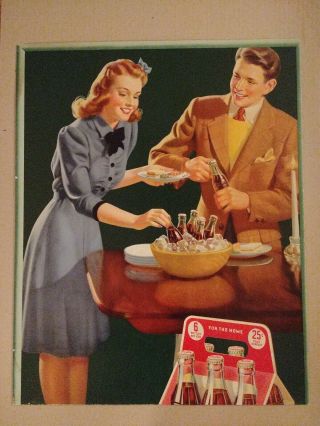 Vintage Coca Cola Cardboard Sign Advertising 1942 - 19 " X 16 "