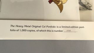 Heavy Metal Cel Portfolio Numbered Limited Edition 709/1000 RARE 3