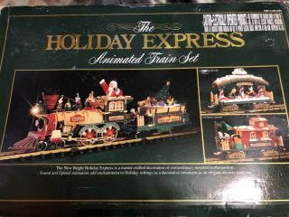 Vintage 1996 Bright Christmas The Holiday Express Animated Train Set No.  380