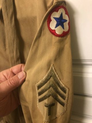 WW2 US Khaki Shirt,  Pants,  And Tie,  Patches. 2